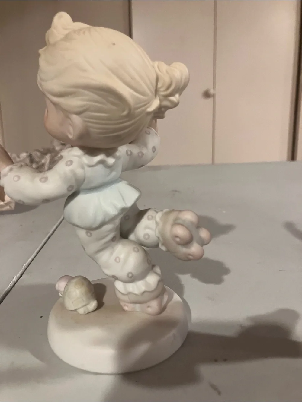 Precious Moments Cream and Light Blue Balancing Child Figurine